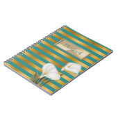 Elegant Stijlvol, Striped, Calla Lily, Gepersonali Notitieboek (Linkerzijde)