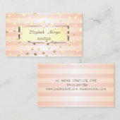 Elegant stijlvol, Striped Gold Lijst, Confetti Visitekaartje (Voorkant / Achterkant)