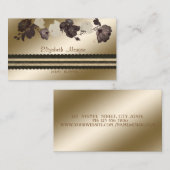 Elegant stijlvol, Stripes, Flowers Visitekaartje (Voorkant / Achterkant)