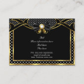 Elegant stijlvol stropdas Gold Black White poka Do Visitekaartje (Achterkant)