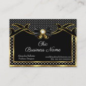 Elegant stijlvol stropdas Gold Black White poka Do Visitekaartje (Voorkant)