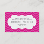 ELEGANT stijlvol trendy chevron patroon helder roz Visitekaartje (Achterkant)