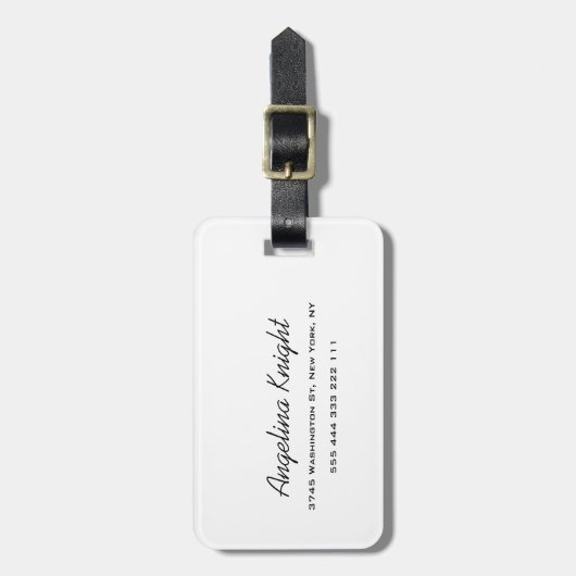 Elegant stijlvol, uniek handschrift bagagelabel (Voorkant verticaal)