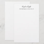 Elegant stijlvol, uniek handschrift briefpapier (Voorkant / Achterkant)