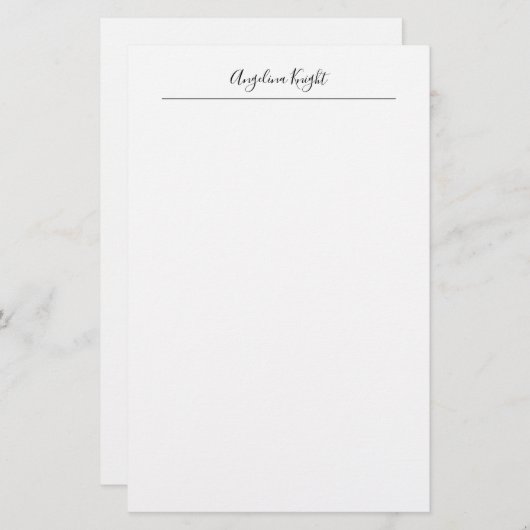 Elegant stijlvol, uniek handschrift briefpapier (Voorkant / Achterkant)