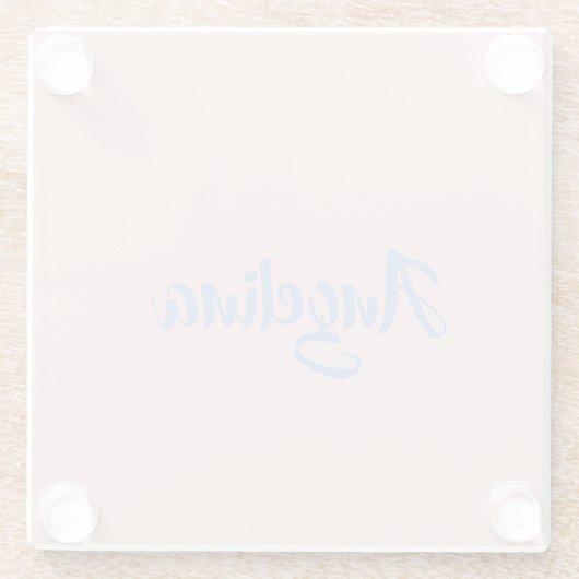 Elegant stijlvol, uniek handschrift glazen onderzetter (Achterkant)