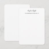 Elegant stijlvol, uniek handschrift notitiekaartje (Voorkant / Achterkant)