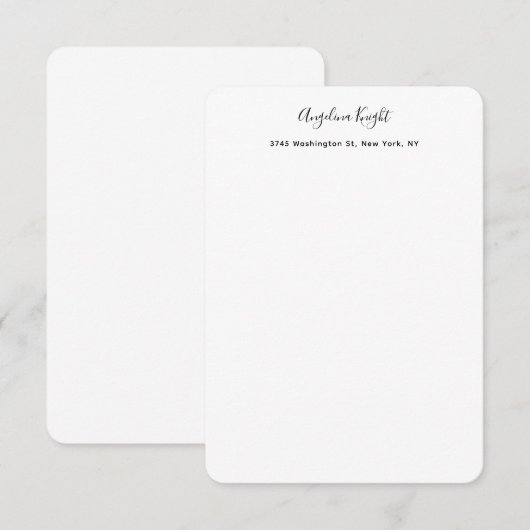 Elegant stijlvol, uniek handschrift notitiekaartje (Voorkant / Achterkant)