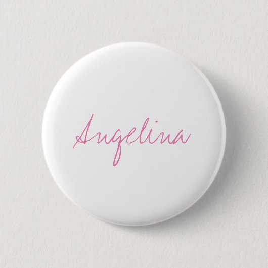 Elegant stijlvol, uniek handschrift ronde button 5,7 cm (Voorkant)