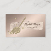 Elegant Stijlvol Verf Slag Glitter Broom Visitekaartje (Voorkant)