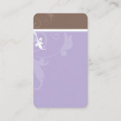 ELEGANT stijlvol verve gebladerte lila paarse brui Visitekaartje (Achterkant)