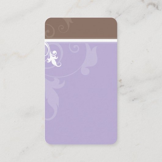 ELEGANT stijlvol verve gebladerte lila paarse brui Visitekaartje (Achterkant)