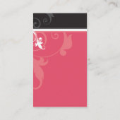 ELEGANT stijlvol verve gebladerte meloen rood zwar Visitekaartje (Achterkant)