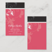 ELEGANT stijlvol verve gebladerte meloen rood zwar Visitekaartje (Voorkant / Achterkant)