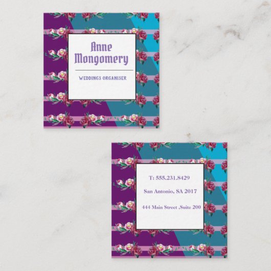 Elegant, stijlvol vierkant Visitekaartje (Voorkant / Achterkant)