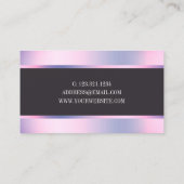 Elegant, stijlvol, violet, holografisch en haarfij visitekaartje (Achterkant)