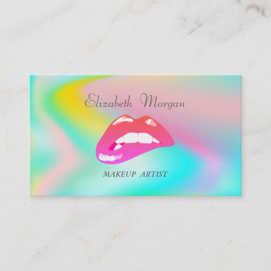Elegant stijlvol, voorlopig holografisch — Lips Visitekaartje (Voorkant)