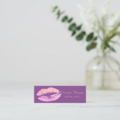 Elegant stijlvol, voorlopig Violet - Glittery Lip Mini Visitekaartje (Staand voorkant)