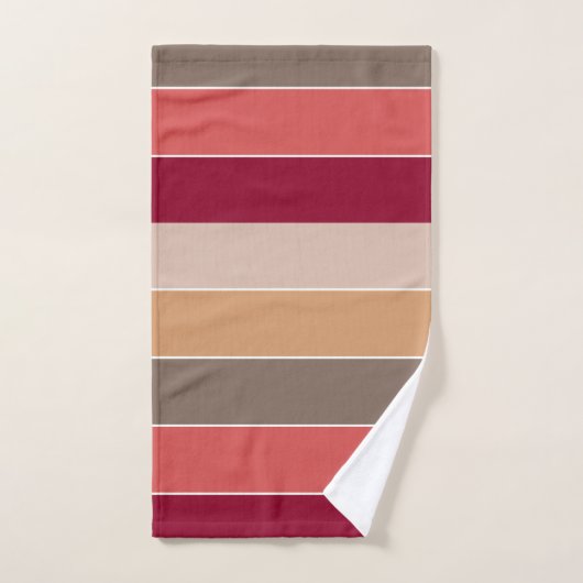 Elegant Stijlvol Warm Autumn gekleurde Stripes Bad Handdoek (Handdoek)