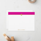 Elegant stijlvol, warm roze goud op maat notitiekaartje (Voorkant / Achterkant in situ)