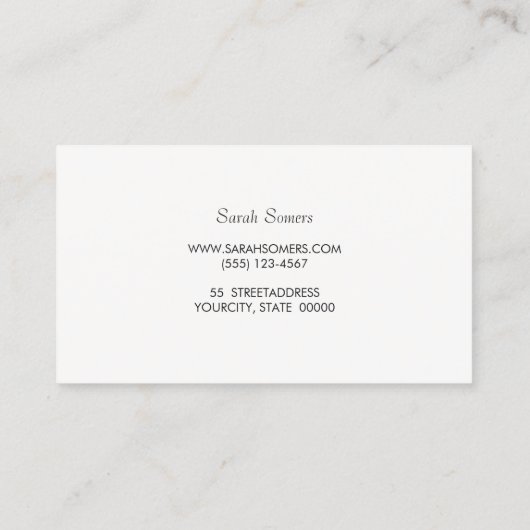 Elegant Stijlvol Wit Modern FAUX Zilver gestreept
Visitekaartje (Achterkant)