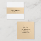 Elegant stijlvol, wit, modern Roos Gold Striped Vierkante Visitekaartje (Voorkant / Achterkant)