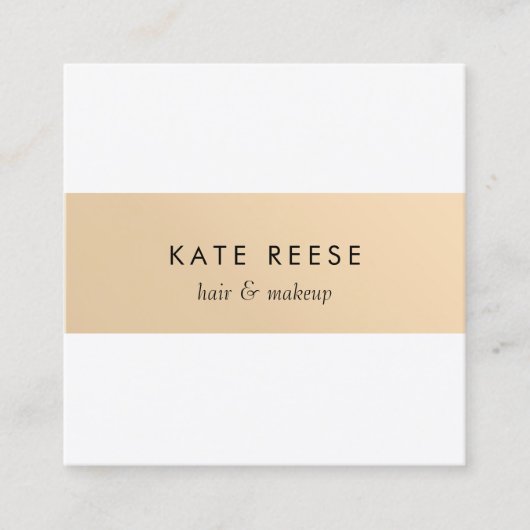 Elegant stijlvol, wit, modern Roos Gold Striped Vierkante Visitekaartje (Voorkant)