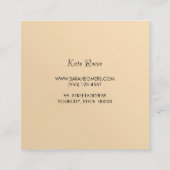 Elegant stijlvol, wit, modern Roos Gold Striped Vierkante Visitekaartje (Achterkant)