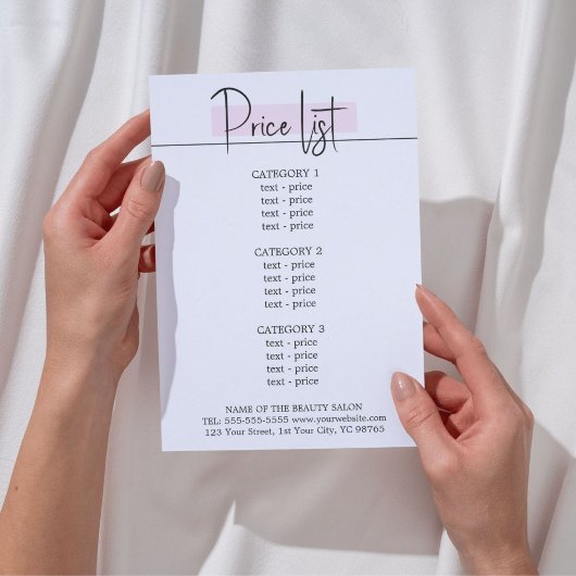 Elegant Stijlvol Wit Rose Beauty Menu