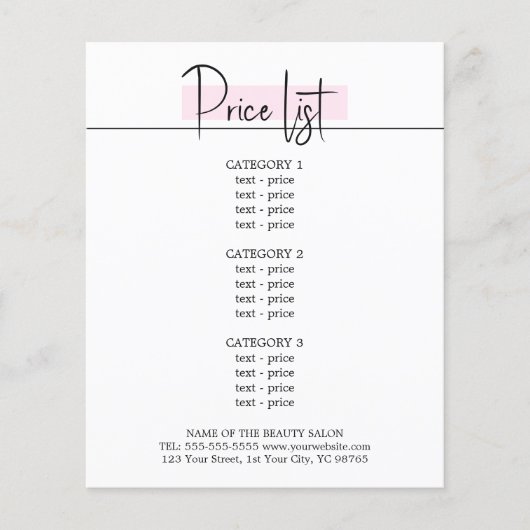 Elegant Stijlvol Wit Rose Beauty Menu (Voorkant)