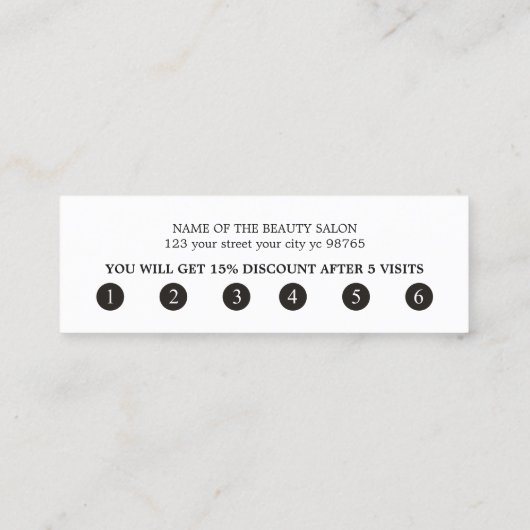 Elegant Stijlvol Wit Rose Beauty Salon Klantenkaartje (Achterkant)