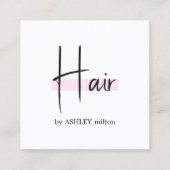 Elegant Stijlvol Wit Rose Hair Salon Vierkante Visitekaartje (Voorkant)