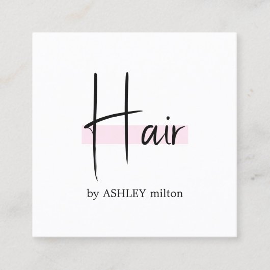 Elegant Stijlvol Wit Rose Hair Salon Vierkante Visitekaartje (Voorkant)