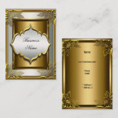 Elegant stijlvol wit zwart oud goud visitekaartje (Voorkant / Achterkant)
