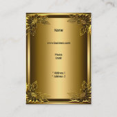 Elegant stijlvol wit zwart oud goud visitekaartje (Achterkant)