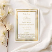Elegant stijlvol witgouden lijst Huwelijksmenu Menu