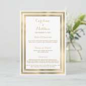 Elegant stijlvol witgouden lijst Huwelijksmenu Menu (Staand voorkant)