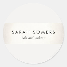 Elegant Stijlvol Witte Modern FAUX Silver Striped Ronde Sticker