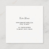 Elegant Stijlvol Witte Modern FAUX Silver Striped Vierkante Visitekaartje (Achterkant)