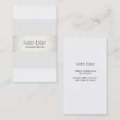 Elegant Stijlvol Witte Modern FAUX Silver Striped Visitekaartje (Voorkant / Achterkant)