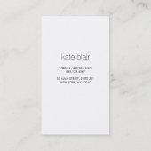 Elegant Stijlvol Witte Modern FAUX Silver Striped Visitekaartje (Achterkant)