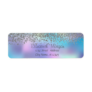 Elegant Stijlvol Zilver Diamanten Holografisch Etiket