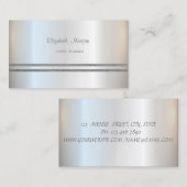 Elegant stijlvol, zilver gestreept visitekaartje (Voorkant / Achterkant)