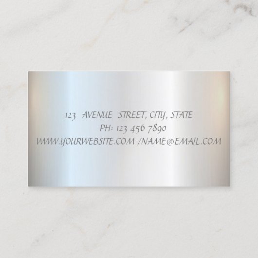 Elegant stijlvol, zilver gestreept visitekaartje (Achterkant)