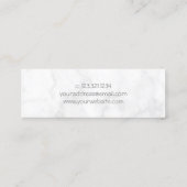 Elegant stijlvol zilver glitter witte marmer mini visitekaartje (Achterkant)