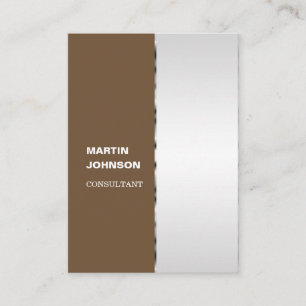 Elegant stijlvol, zilver, metalen badge verticaal visitekaartje