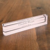 Elegant stijlvol zilver, roze, Lijst streep Naambordje (Zijkant)