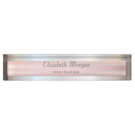 Elegant stijlvol zilver, stripe naambordje