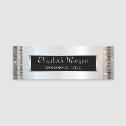 Elegant stijlvol, zilveren Lijst-reeksen Naamplaatje (Voorkant)