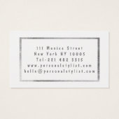 Elegant stijlvol zilverglaasje glitter polka dots visitekaartje (Achterkant)